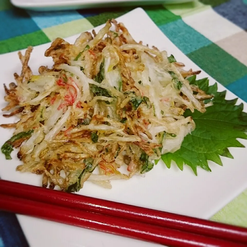 Snapdishの料理写真:ヒロさんのもやしと大葉のかき揚げ～(о´∀`о)|とまと🍅さん