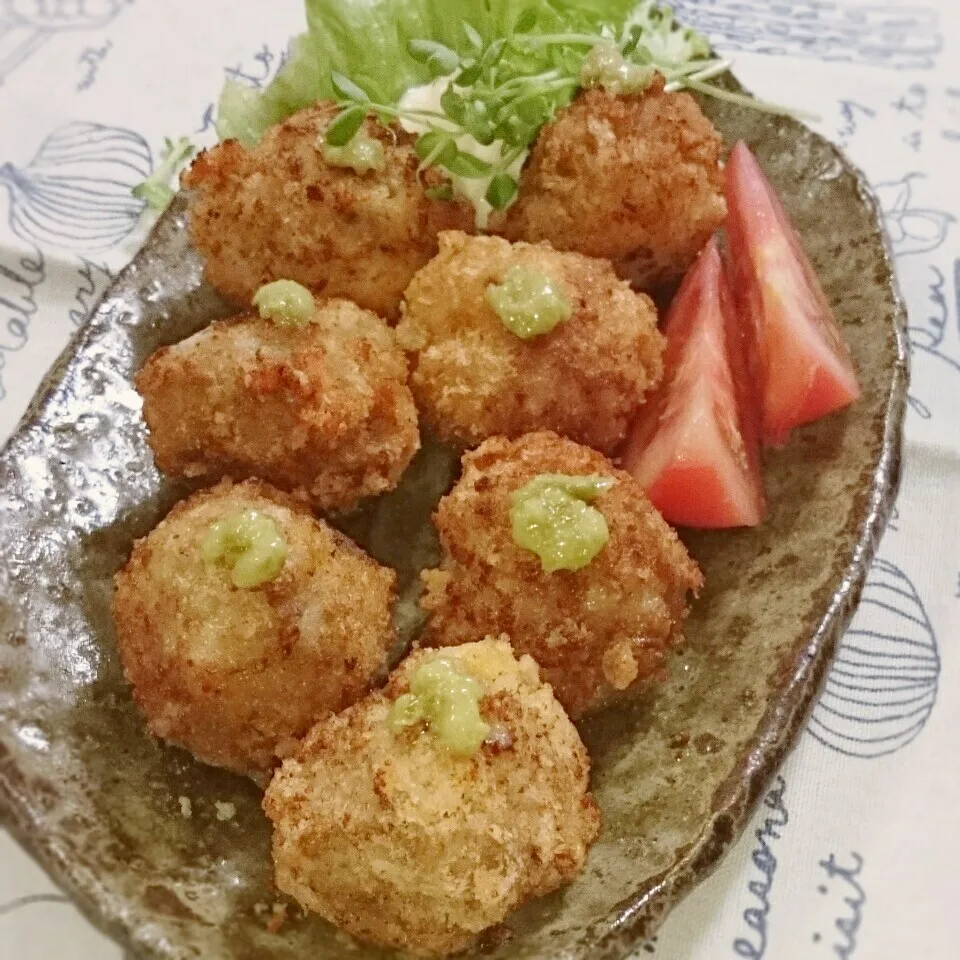 Snapdishの料理写真:わさび風味のチーズメンチ～|とまと🍅さん