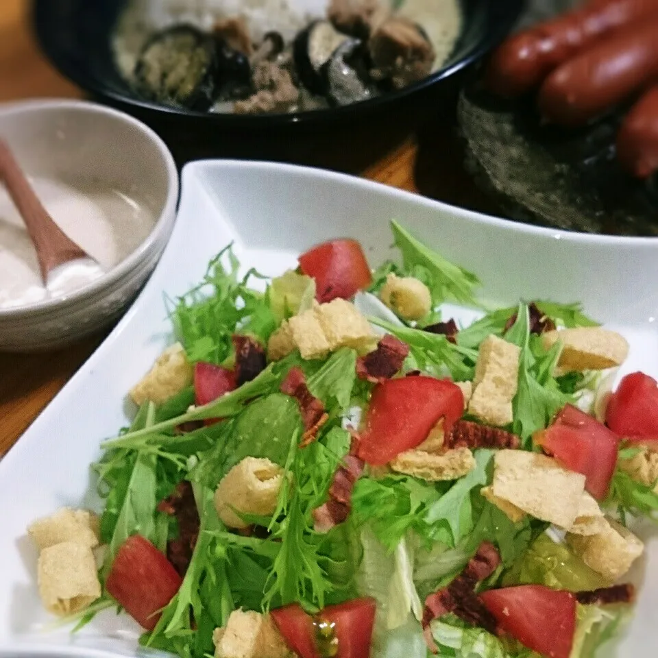 まねっこ♪お揚げのクルトン・シーザーサラダ(*^^*)|とまと🍅さん