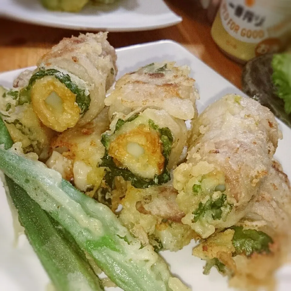 まねっこ♪竹輪でかさまし肉巻き天ぷら～|とまと🍅さん