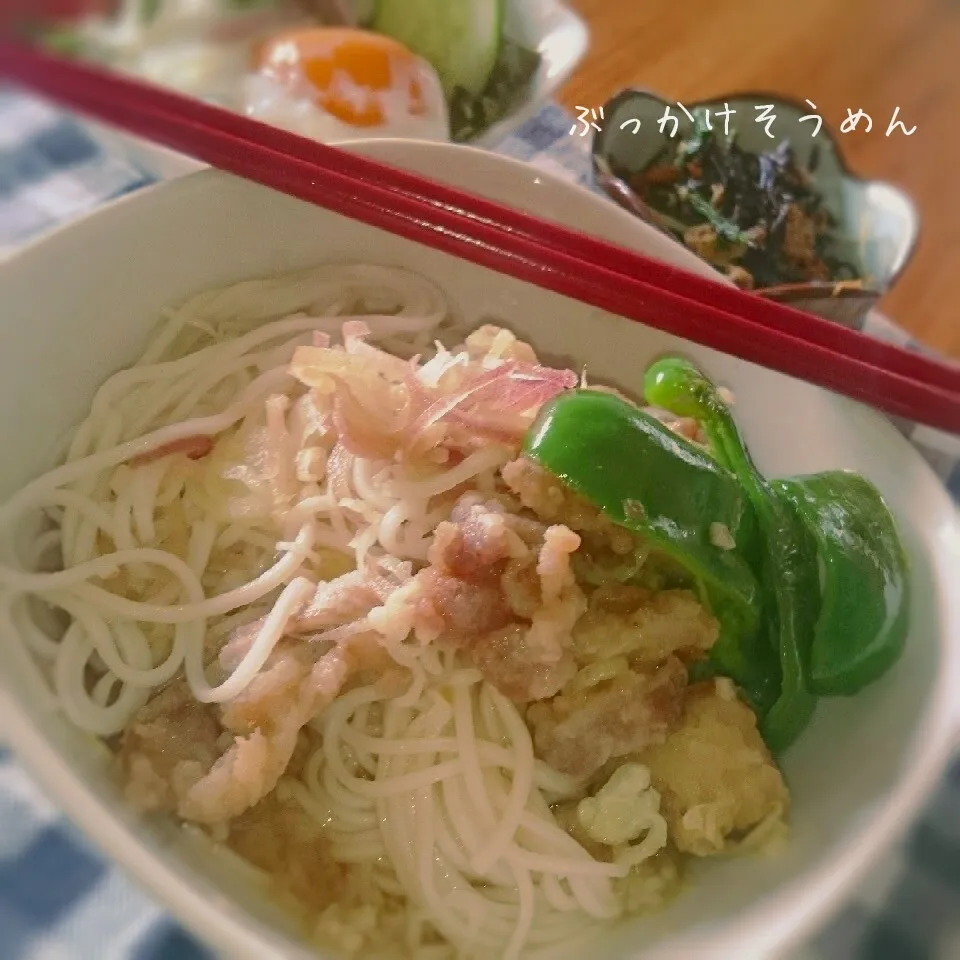 みょうが甘酢だれdeぶっかけそうめん～♪|とまと🍅さん