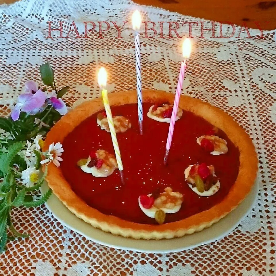 生チョコタルトでHAPPY BIRTHDAY🎂|とまと🍅さん