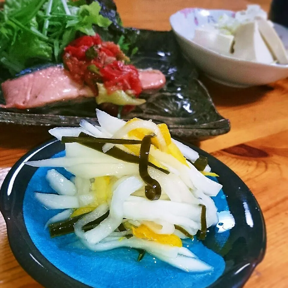 Snapdishの料理写真:まねっこ柚子大根♥と糖質OFFメニュー(^^ゞ|とまと🍅さん