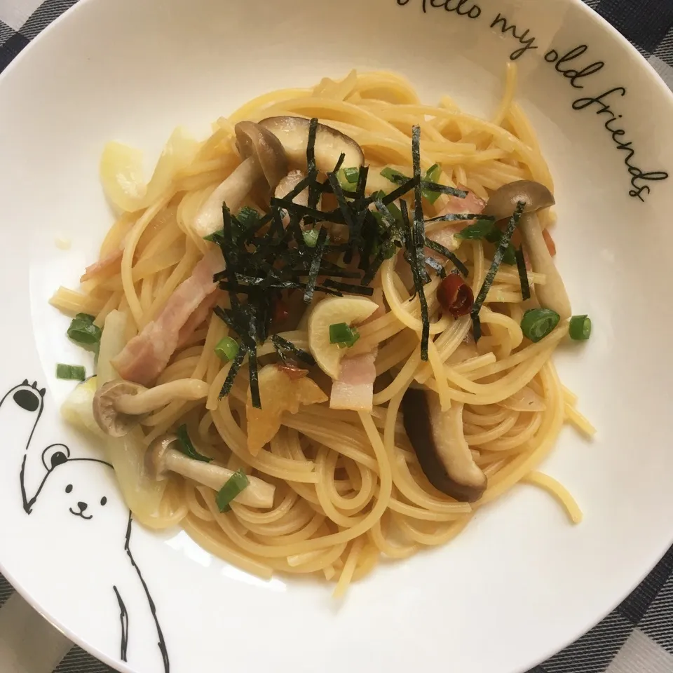 Snapdishの料理写真:コリーノさん風醤油パスタ|しろくまさん