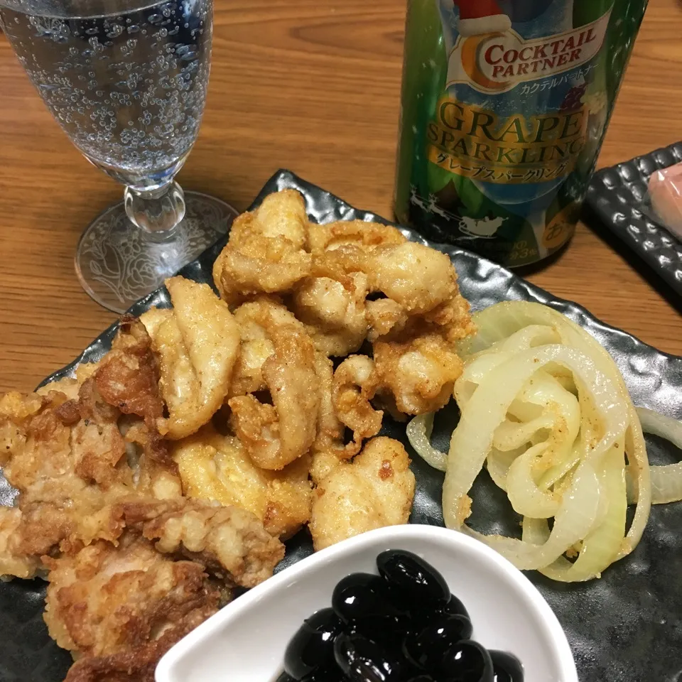 とり皮揚げ🐔|しろくまさん