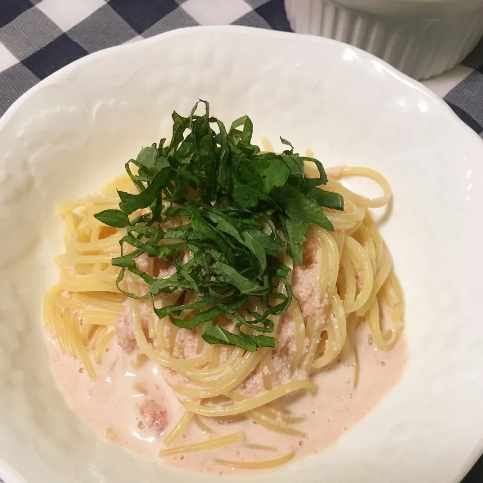 明太子パスタ🍝|しろくまさん