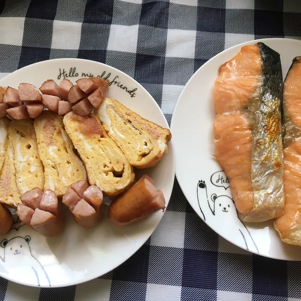 明太子卵焼きと時鮭🐟|しろくまさん