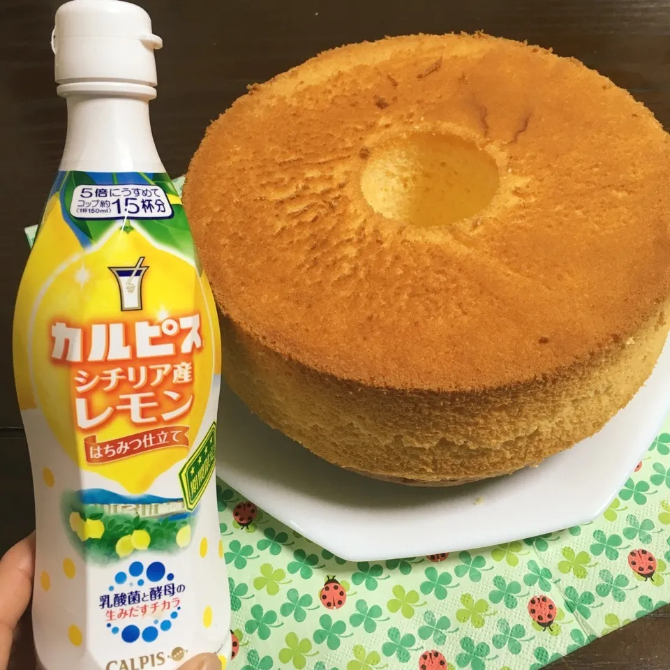 Snapdishの料理写真:ノンオイル！カルピスシフォンdeありがとう😊|TOMOさん