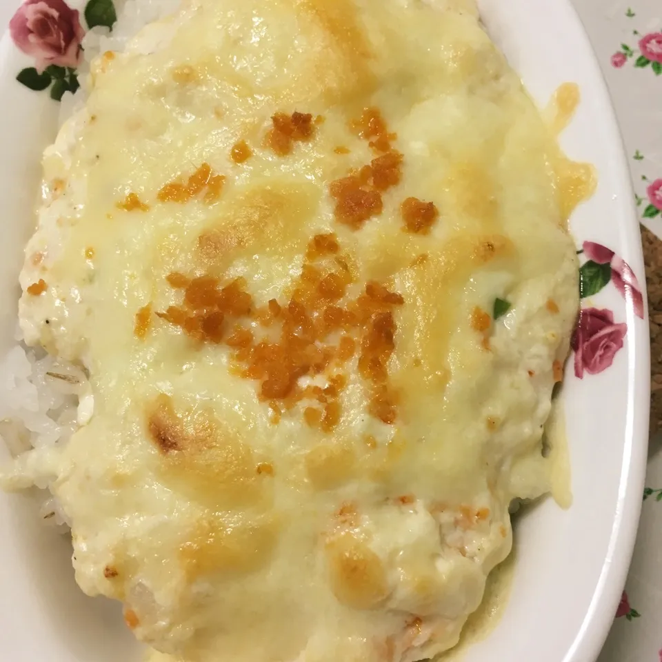 Snapdishの料理写真:鮭フレークと豆腐のドリア|しろくまさん