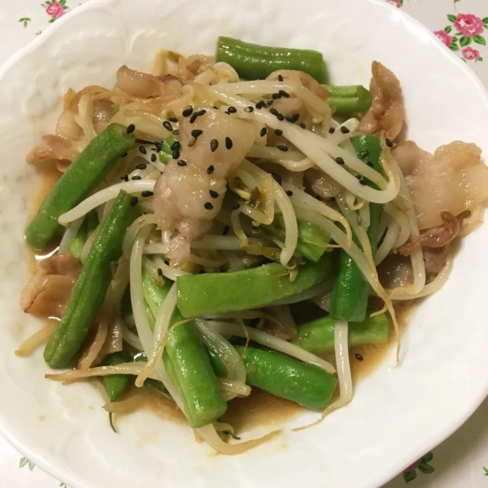 インゲンの味噌炒め|しろくまさん