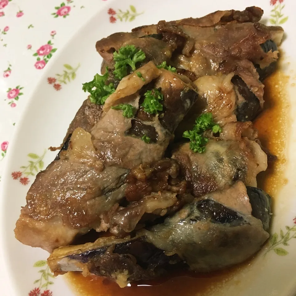 ナスの豚肉巻き|しろくまさん