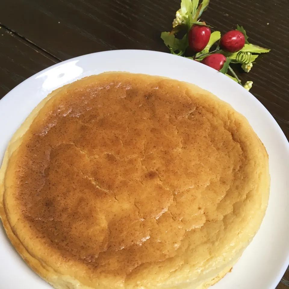 Snapdishの料理写真:マリンちゃん♪ハピバ🎊豆腐入りチーズケーキ|TOMOさん