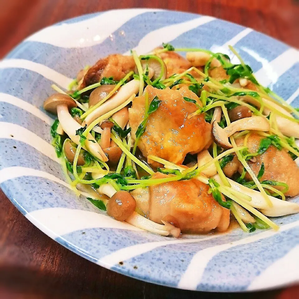 鶏のﾎﾟﾝ酢&青じそﾄﾞﾚｯｼﾝｸﾞ炒め|まりおさん