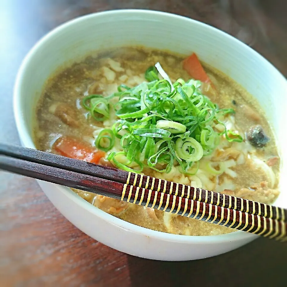 豆乳ﾁｰｽﾞｶﾚｰうどん|まりおさん