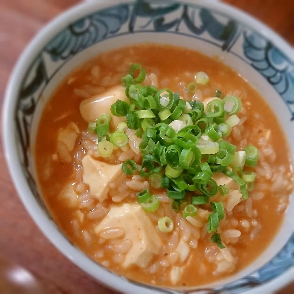 豆腐入りｷﾑﾁﾁｰｽﾞ雑炊|まりおさん