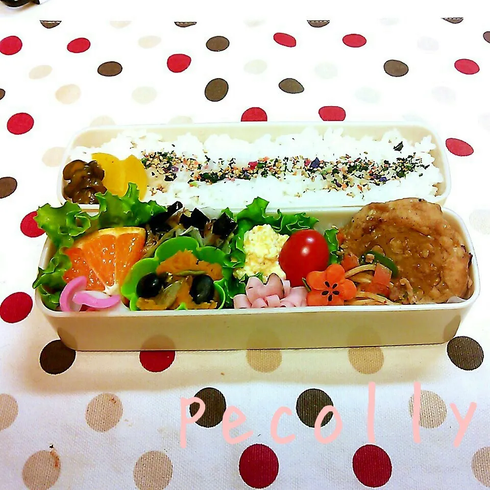 *｡ﾟ＊今日のお弁当＊ﾟ｡*～レンコン豆腐ハンバーグ|kanakoさん