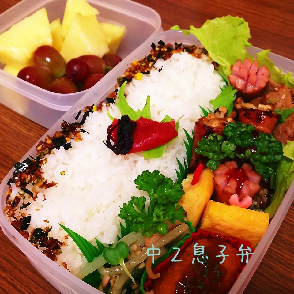 Snapdishの料理写真:男子中学生弁当|utaさん