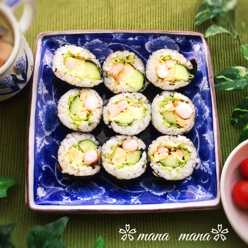 からちゃんの菜めし酢飯スイチリマヨ海老海苔巻き♡ワッショーイ|まなまな♡さん