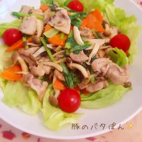 Mizukiさんの、豚肉とお野菜のバタぽん☆|やにゃさん