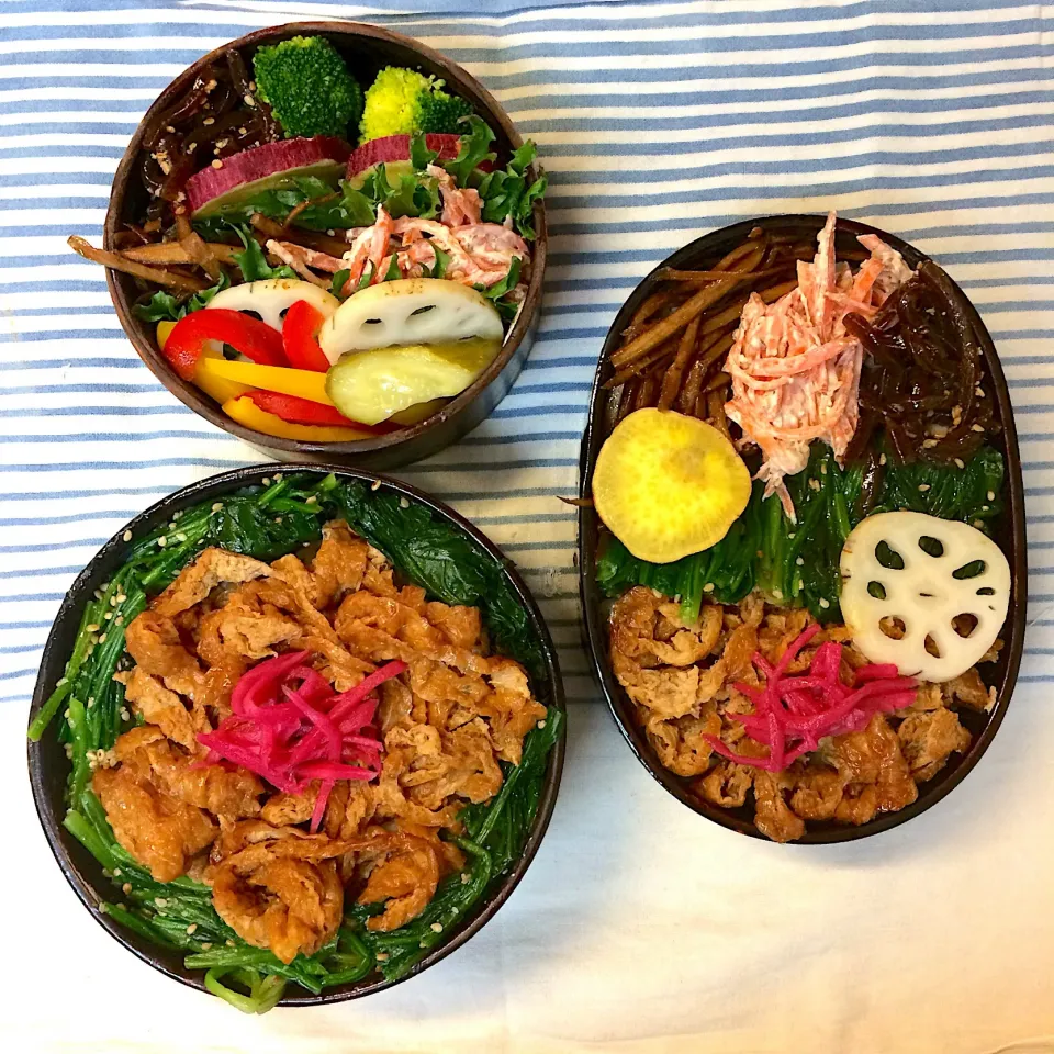 Snapdishの料理写真:#vegan 
油揚げ丼弁当|makiko_aさん