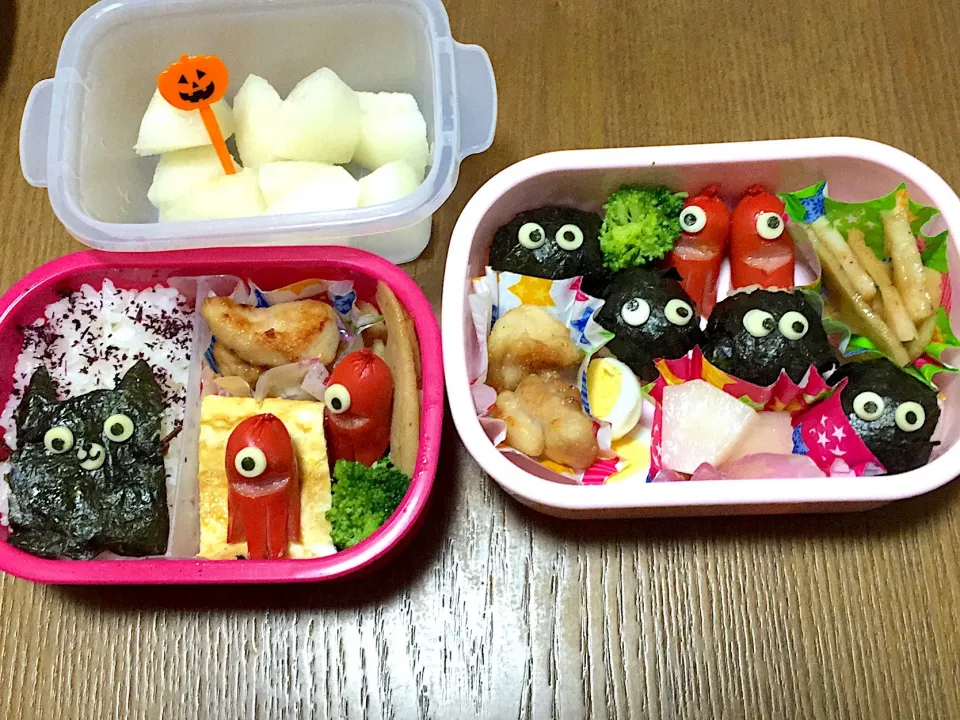 姉妹幼稚園弁当🎃ハロウィン|おにぎりさん