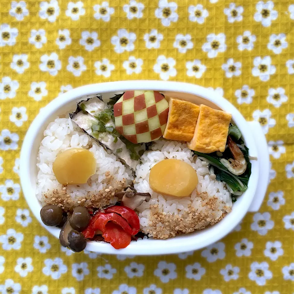 栗ごはんおにぎり弁当|むぎこさん