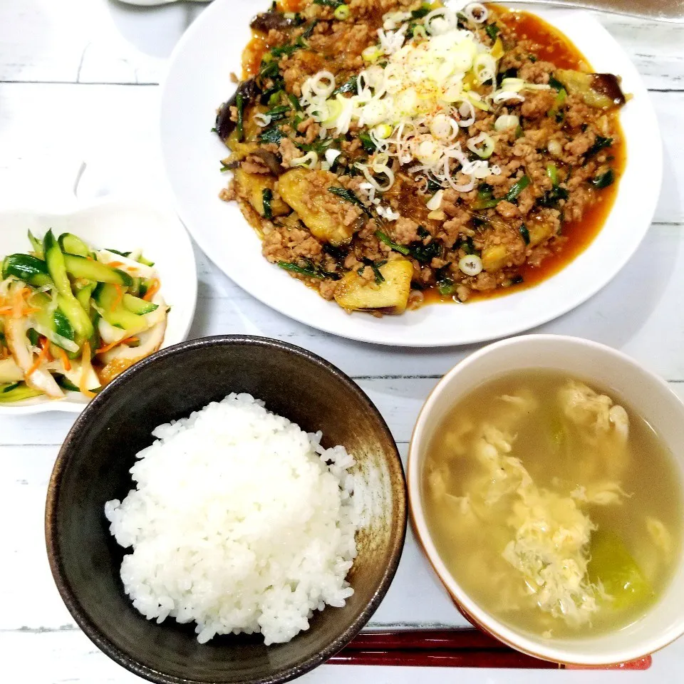 中華な夕飯❤麻婆春雨茄子🎶|蒼空さん