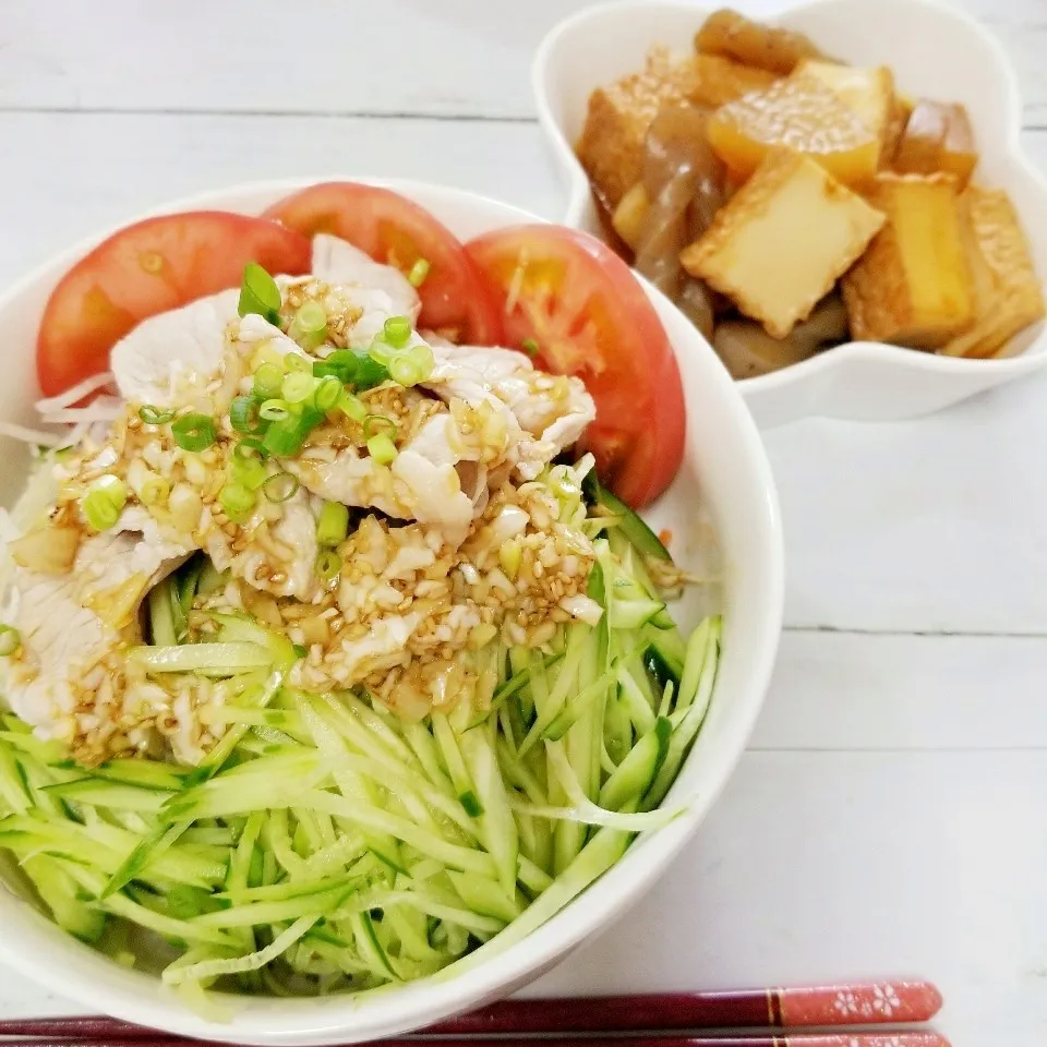 ラ王冷やし中華で、冷しゃぶサラダ麺❤|蒼空さん