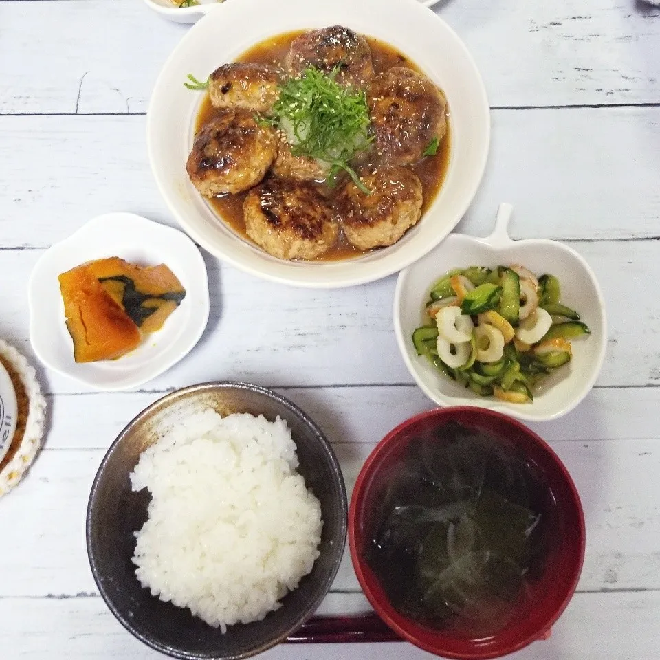 Mizukiさんのつくねの和風おろし煮真似っこ献立❤|蒼空さん