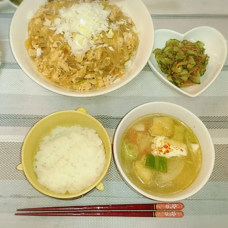 麻婆春雨&けんちん汁なお夕飯❤|蒼空さん