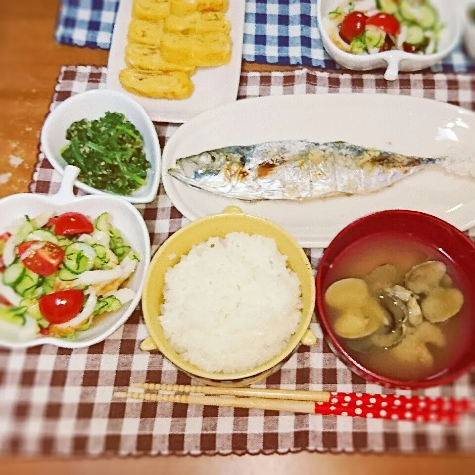 鯵の塩焼き定食な夕御飯♪|蒼空さん