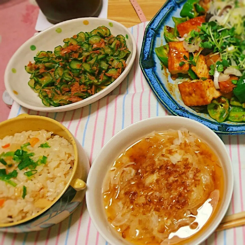 お夕飯は、タケノコご飯定食♪|蒼空さん