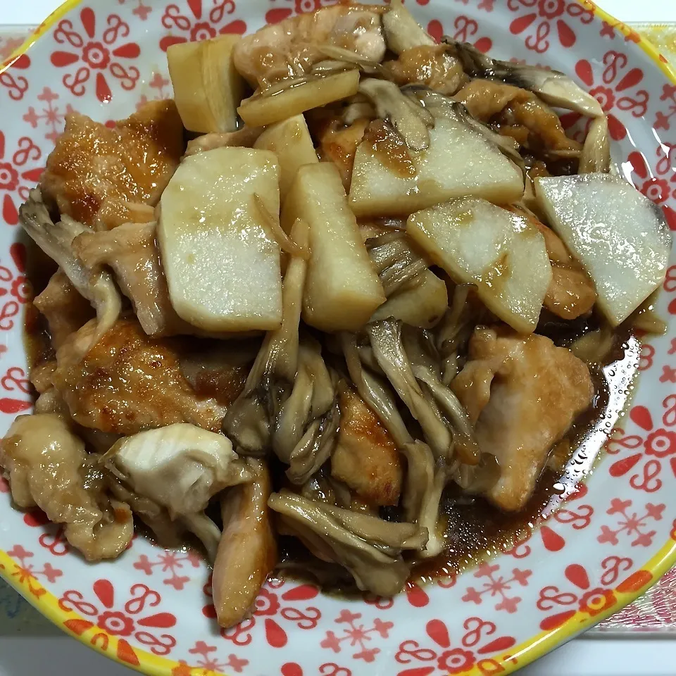 鶏胸肉と長芋と舞茸の照り煮|あやさん