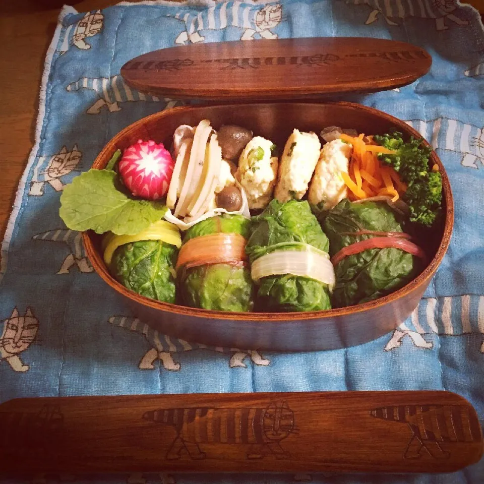 スイスチャードおにぎり弁当2度目のチャレンジ|pippiさん