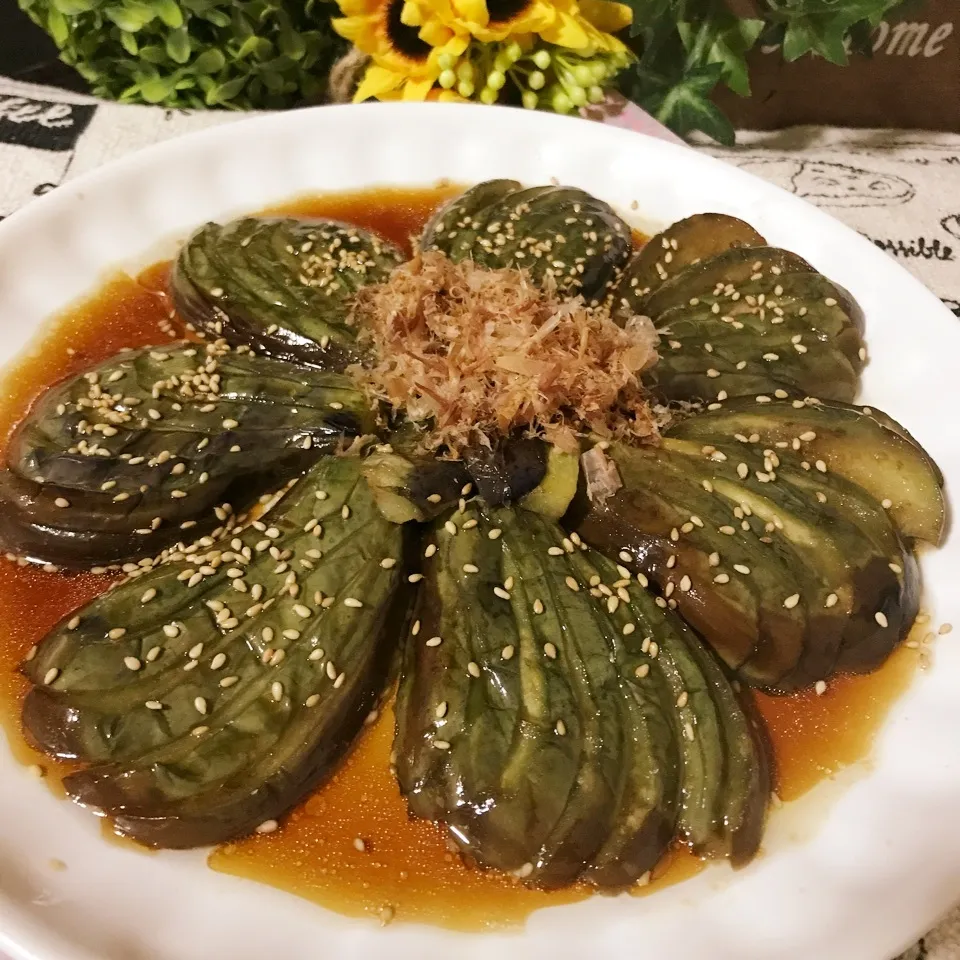 かおちゃんの末広焼き茄子♡|あやちゃんママさん