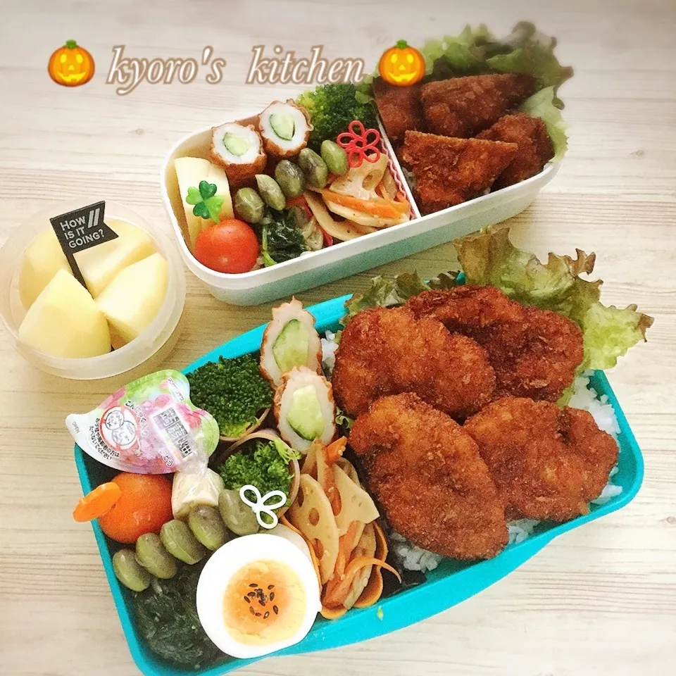 Snapdishの料理写真:2017年10月27日 中学男子弁当 & 私弁当|kyoroさん