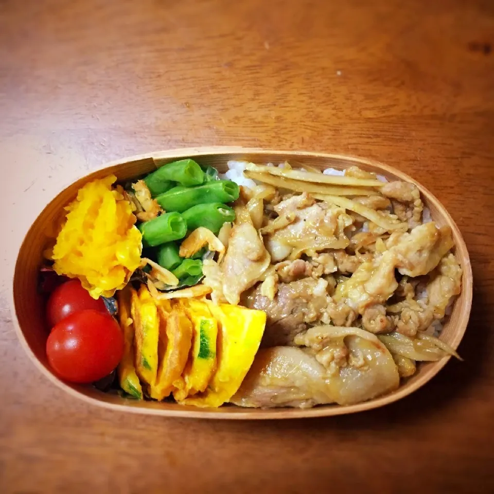 からびーさんの♡豚ごぼうの中華風カレー炒め弁当|pippiさん