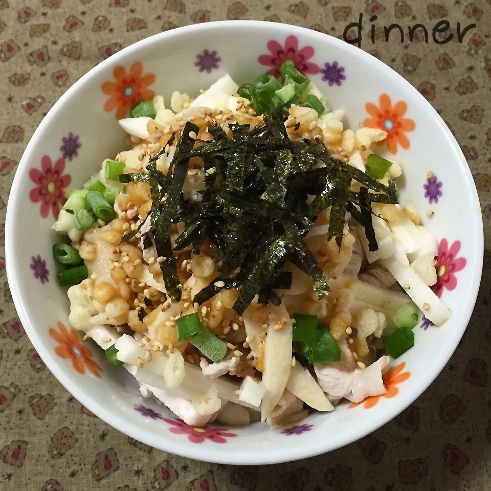 豚肉と長芋の揚げ玉丼|あやさん