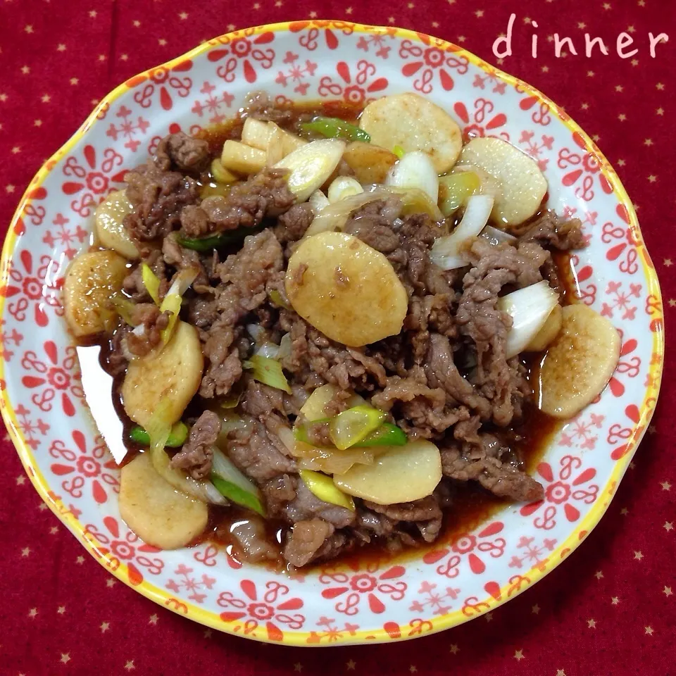 牛肉と長芋のすき焼き風炒め|あやさん