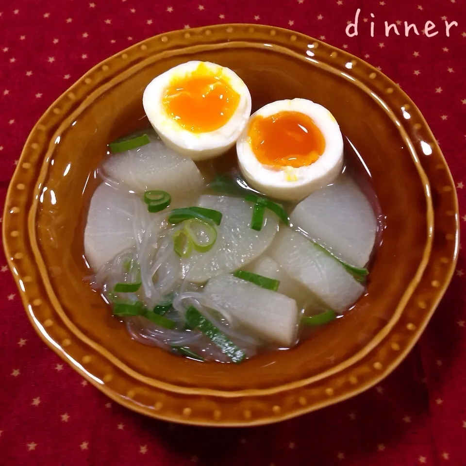 大根の春雨スープ＊半熟玉子のせ|あやさん