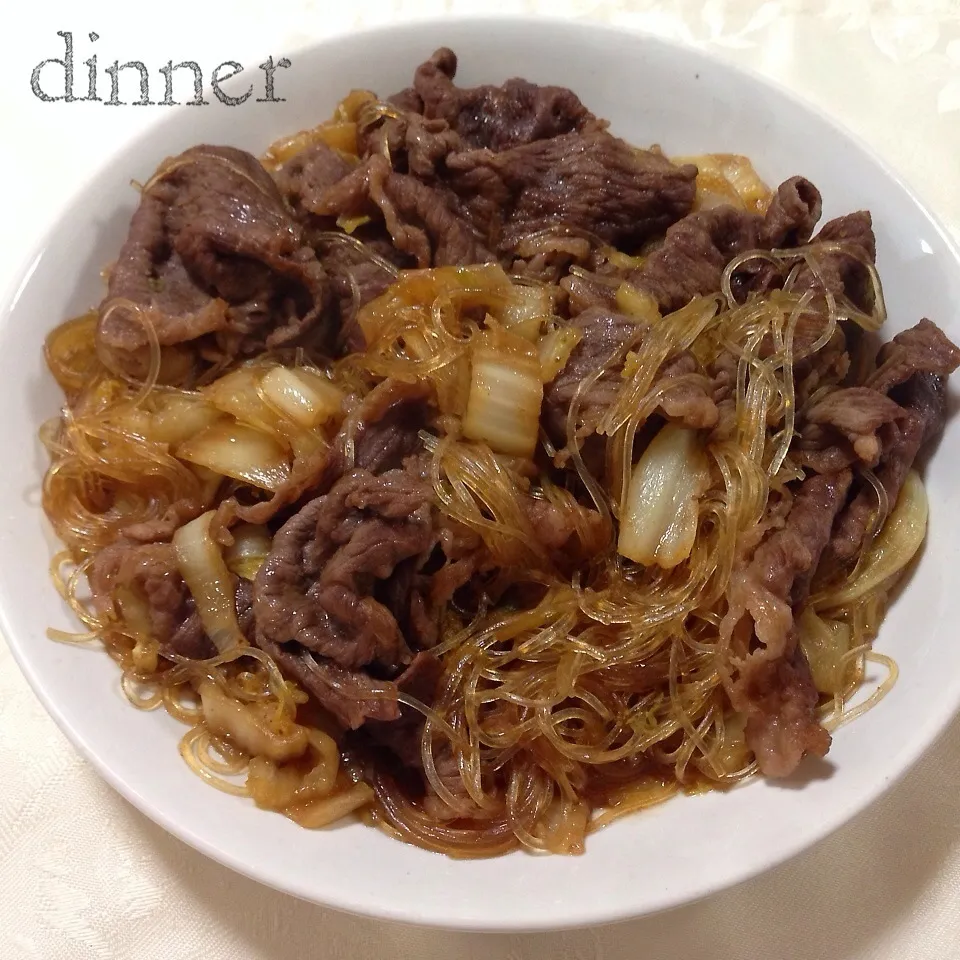 牛肉と春雨のすき焼き風炒め|あやさん