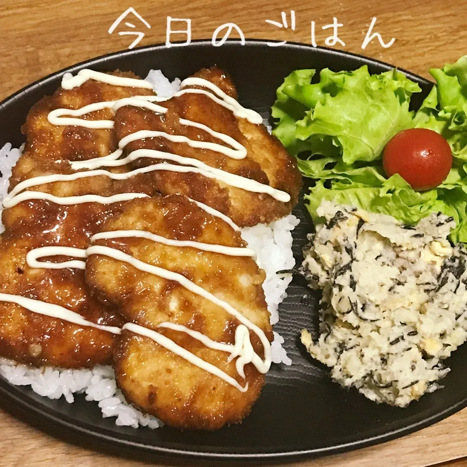 晩ごはん♪かおちゃんの和風チキンカツ♡|あやちゃんママさん