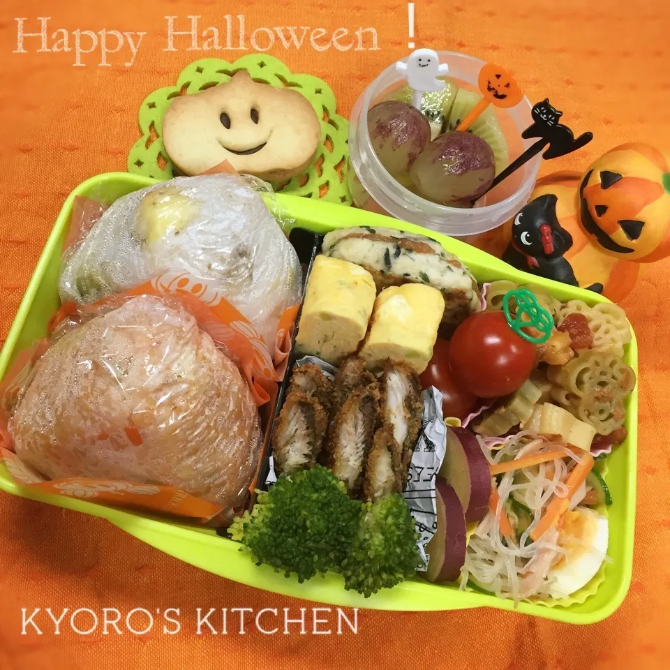 Snapdishの料理写真:2016年10中学男子弁当 Happy🎃Halloween|kyoroさん