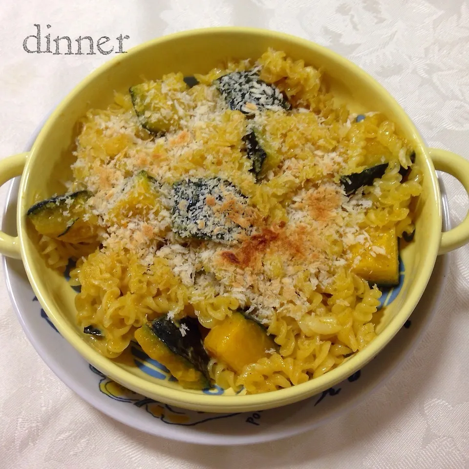 かぼちゃとマカロニのカレーマヨ焼き|あやさん