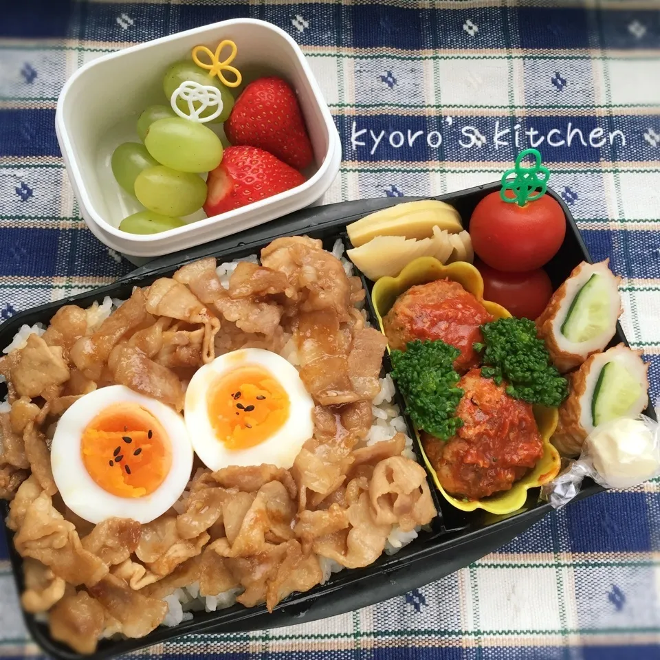 Snapdishの料理写真:2016年4月21日　中学男子弁当|kyoroさん