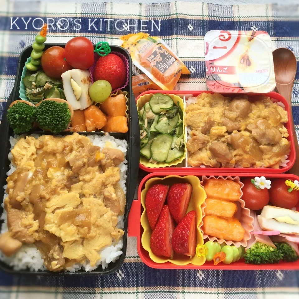 Snapdishの料理写真:2016年4月8日　本日の中学男子&小学女子（学童）弁当|kyoroさん