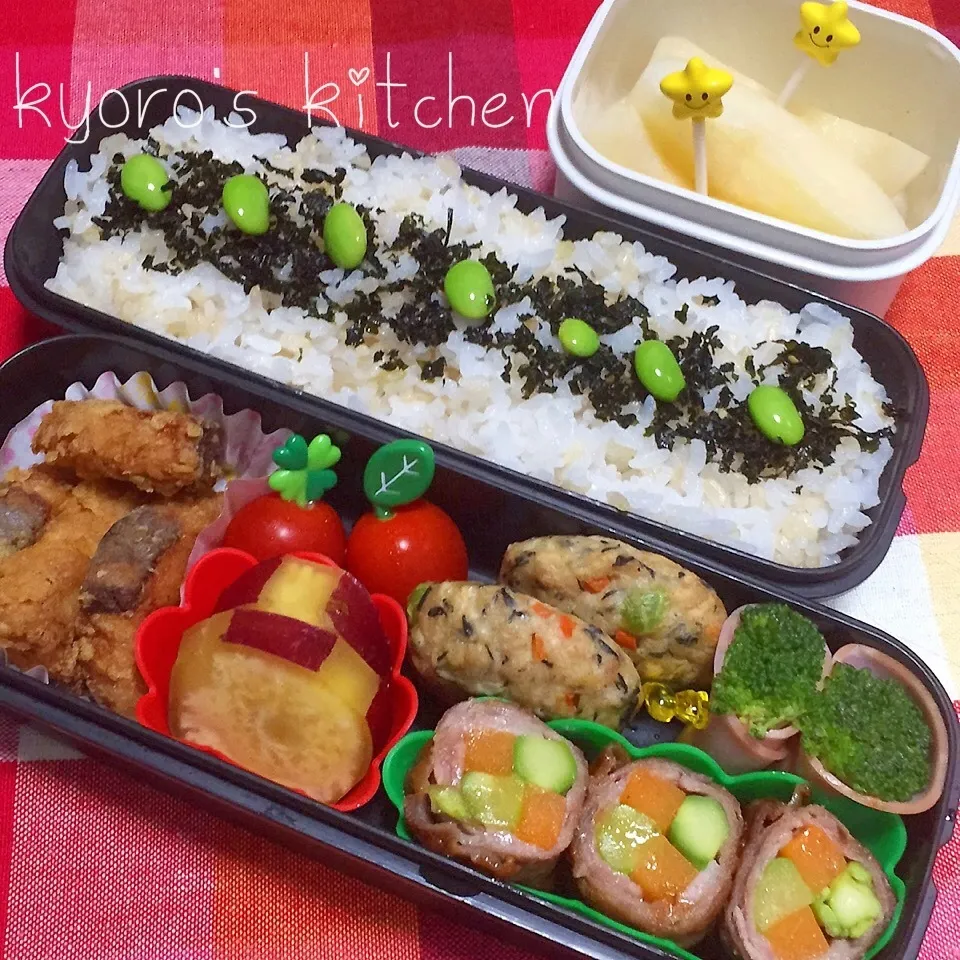 Snapdishの料理写真:2015年10月2日 中学男子弁当|kyoroさん