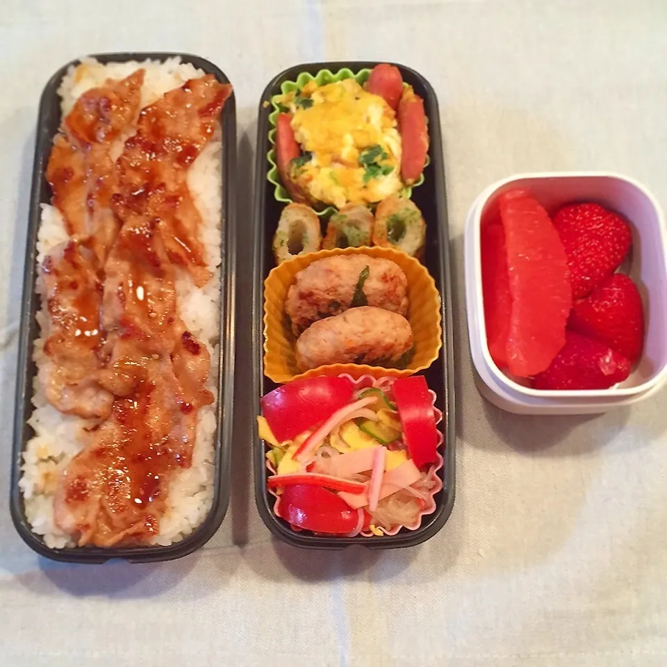 Snapdishの料理写真:2015年4月16日 中学男子弁当|kyoroさん