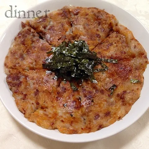 長芋とひき肉のカリふわ焼き|あやさん