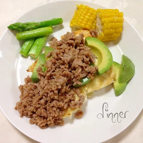 アボカドと肉味噌の豆腐ステーキ|あやさん